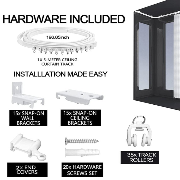 Model Steel Rail Bending Curtain Rail Flexible Guide Set, Size: 5m - Curtain Decorative Accessories by buy2fix | Online Shopping UK | buy2fix