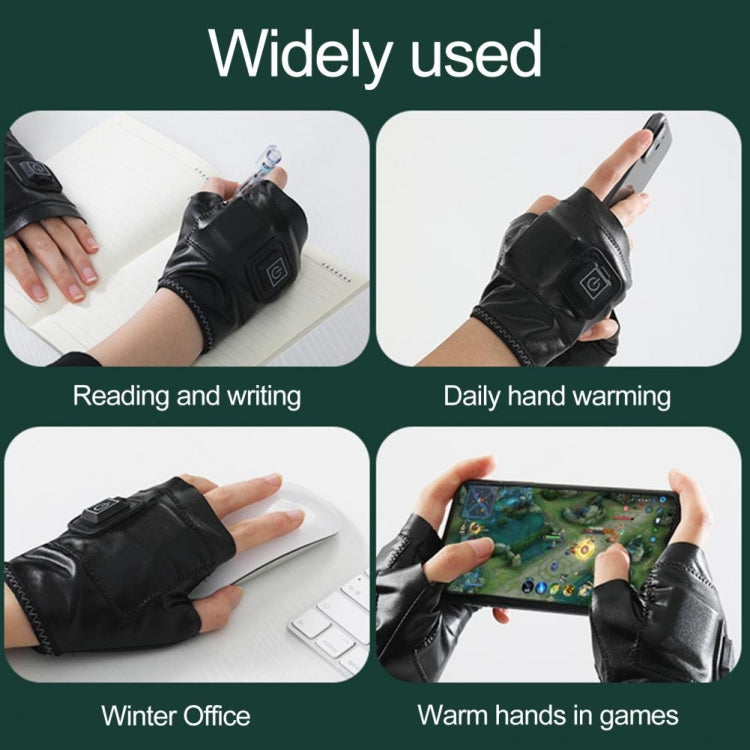 1 Pair Adjustable Temperature Rechargeable Intelligent Electric Heating Gloves Half Finger Gloves, Size: S(Pink) - Safety Gloves by buy2fix | Online Shopping UK | buy2fix