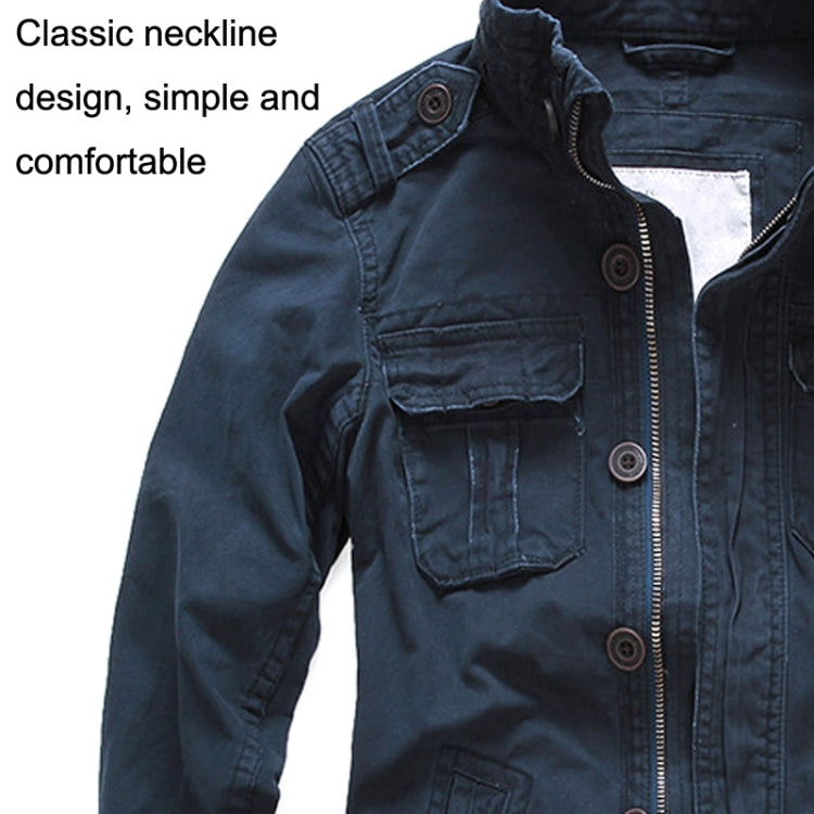 Autumn And Winter Middle Aged Men Jacket Casual Workers Dress Denim Jackets Clothes, Size: S(Deep Army Green) - Loose Coat by buy2fix | Online Shopping UK | buy2fix
