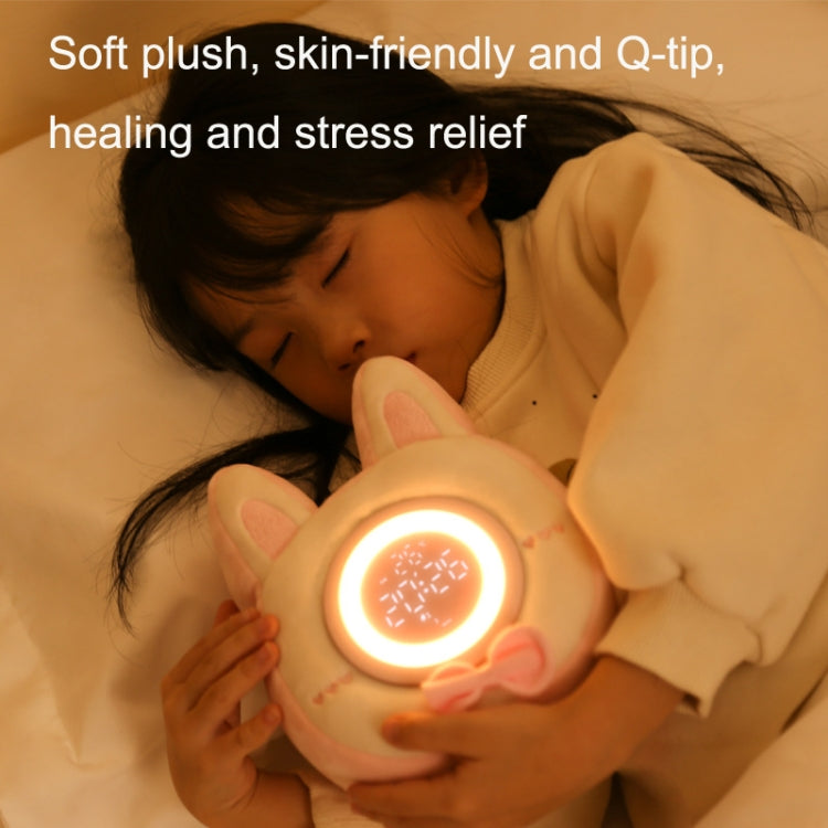 F-CL-03 Plush Cake Rabbit Night Lights Student Dormitory Cute Demon Eye Vibration Clock Light(Yolk Rabbit) - Night Lights by buy2fix | Online Shopping UK | buy2fix