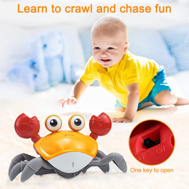 QC-3 Induction Electric Crab Automatic Obstacle Avoidance Light Music Charging Crab(Orange) - Music Toys by buy2fix | Online Shopping UK | buy2fix