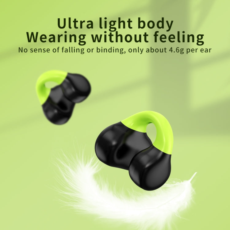 Business Binaural Digital Display Clip-On Bluetooth Earphone With Charging Compartment(Black+Green) - Bluetooth Earphone by buy2fix | Online Shopping UK | buy2fix