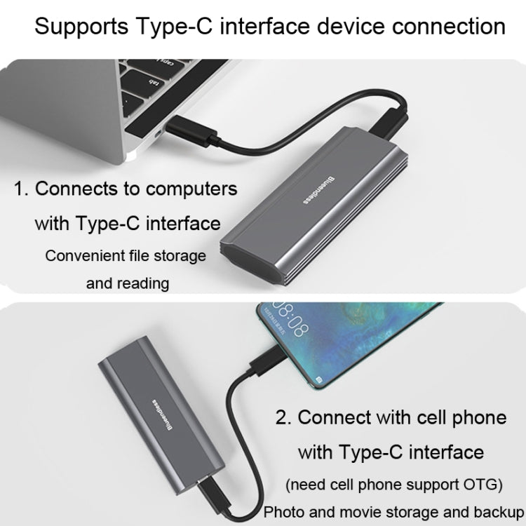 Blueendless 2809 General Dual Protocol Wiring 2-in-1 M.2 Mobile Hard Disk Case SSD External Solid Hard Drive Enclosure Box - HDD Enclosure by Blueendless | Online Shopping UK | buy2fix