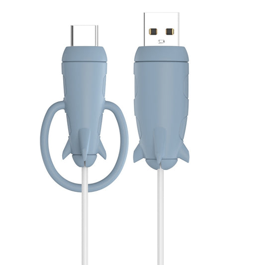 Data Line Protector For IPhone USB Type-C Charger Wire Winder Protection, Spec: Small Head Band +USB Head Light Blue - Cable Organizer by buy2fix | Online Shopping UK | buy2fix