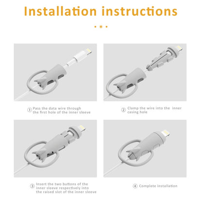 Data Line Protector For IPhone USB Type-C Charger Wire Winder Protection, Spec: Single Head Band White - Cable Organizer by buy2fix | Online Shopping UK | buy2fix