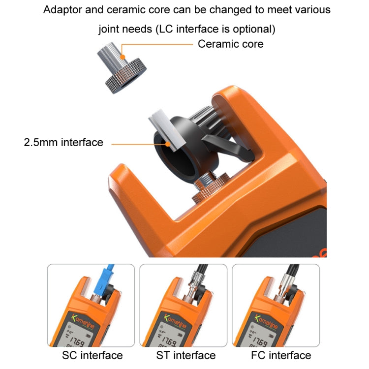 Komshine High Precision Optical Power Meter Mini Fiber Optic Light Attenuation Tester With LED, Specification: A-L/-70dBM to +6DBM - Fiber Optic Test Pen by Komshine | Online Shopping UK | buy2fix