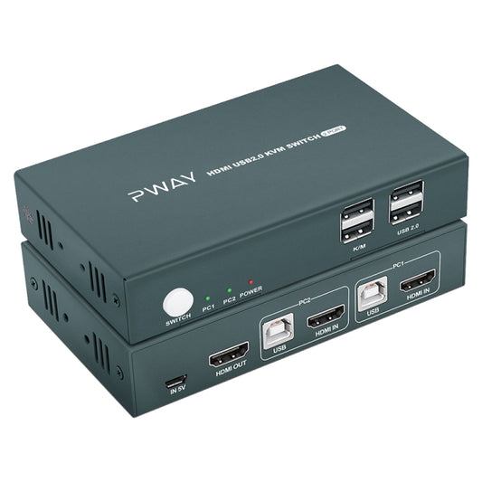 PWAY PW-S7201H 2 In 1 Out HDMI KVM Switch 4K HD Video Screen Cutter - Switch by PWAY | Online Shopping UK | buy2fix
