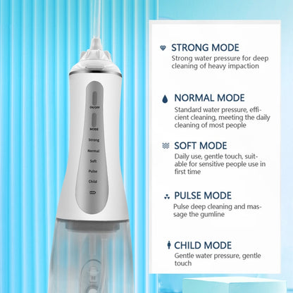 350ML Water Tank Oral Irrigator Rechargeable 5 Gear Adustable Water Flosser, Spec: With Bracket White - Oral Irrigators by buy2fix | Online Shopping UK | buy2fix