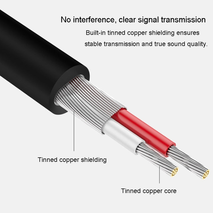 JINGHUA 3.5mm To 2RCA Audio Cable Game Console Outdoor Audio Connection Cable, Size: 1.5m(Grey) - RCA Cable by JINGHUA | Online Shopping UK | buy2fix