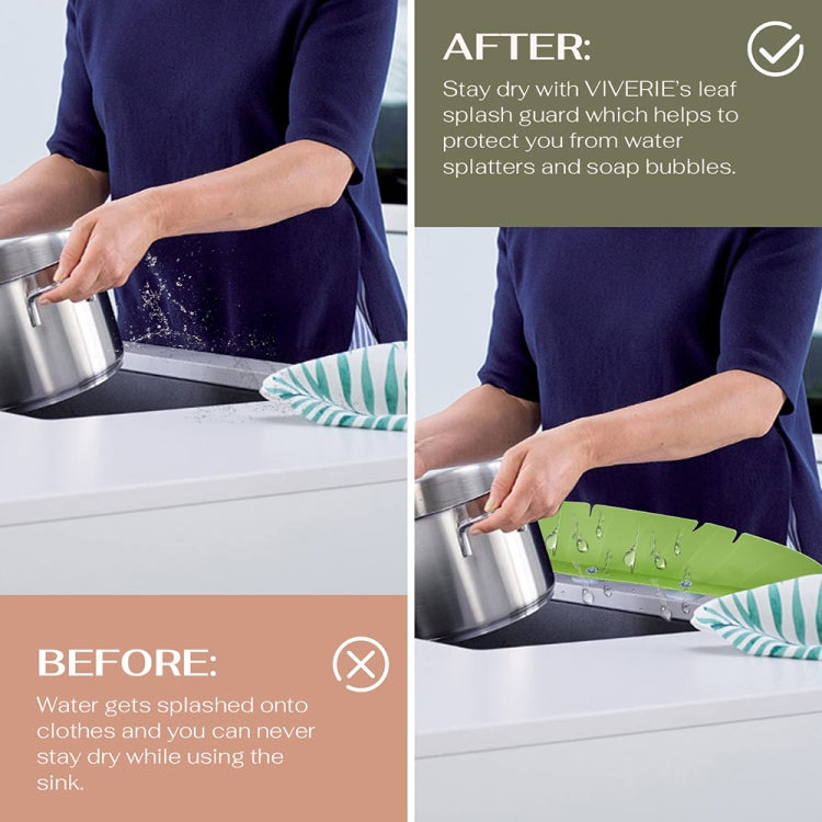 Leaf Shape Kitchen Sink Silicone Water Deflector Home Dishwashing Suction Cup Anti-splash Tools(Green) - Gadgets by buy2fix | Online Shopping UK | buy2fix