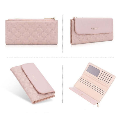 Baellerry N2403 Ladies Long Wallet with Multiple Card Slots Large Capacity Tri-fold Clutch Bag, Color: Pink - Wallets by Baellerry | Online Shopping UK | buy2fix