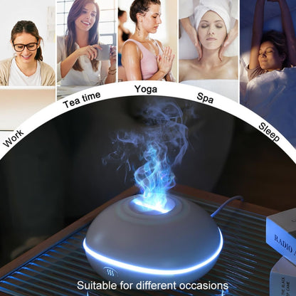 SD13 200ML Car USB Flame Aromatherapy Diffuser Home LED Night Light Silent Mist Humidifier(White) - Air Purifiers & Accessories by buy2fix | Online Shopping UK | buy2fix