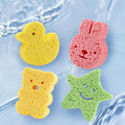 Baby Bathing Wood Pulp Sponge Cute Cartoon Soft Bath Sponge Bath Scrubber, Model: Bunny - Bath Brushes & Sponges by buy2fix | Online Shopping UK | buy2fix