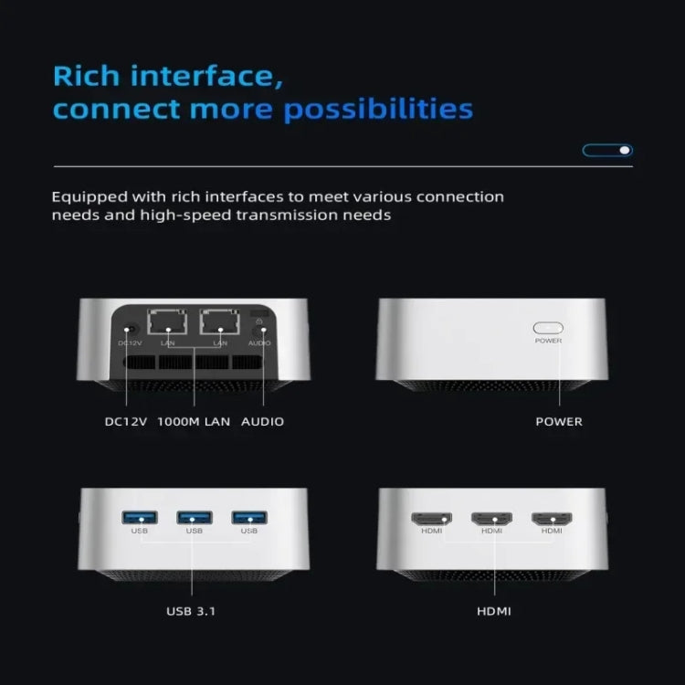 T8Plus Alder Lake-N100 4K Dual Band WIFI Bluetooth Office Game Portable Mini PC, Spec: 16G 256G US Plug - Windows Mini PCs by buy2fix | Online Shopping UK | buy2fix