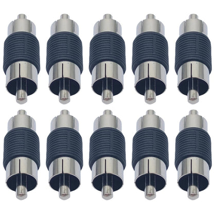 10pcs RCA Lotus Head Straight-through Male Monitoring Audio Adapter AV Butt Joint(Male to Male) - RCA Adapter by buy2fix | Online Shopping UK | buy2fix