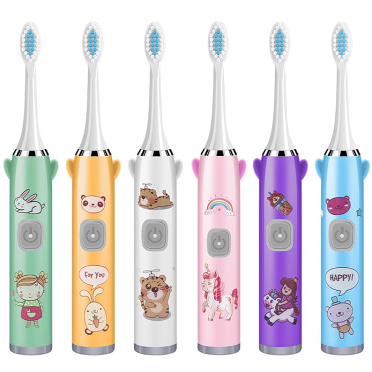 USB Charging Fully Automatic Ultrasonic Cartoon Children Electric Toothbrush, Color: Blue with 3 Heads - Toothbrushes by buy2fix | Online Shopping UK | buy2fix