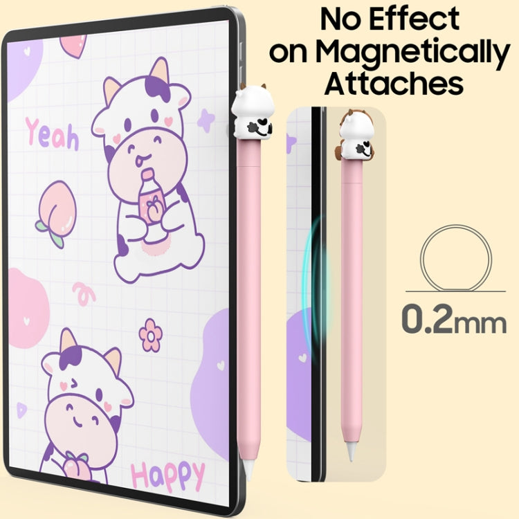 For Apple Pencil (USB-C) AhaStyle PT129-3 Stylus Cover Silicone Cartoon Protective Case, Style: Pink Cow - Pencil Accessories by AhaStyle | Online Shopping UK | buy2fix