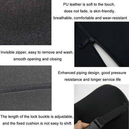Leather Memory Foam All Season Car Seat Neck Support Cushion Headrest+Waist Pad(Black) - Seat Accessories by buy2fix | Online Shopping UK | buy2fix