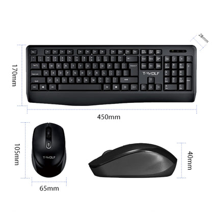 T-WOLF TF-100 2.4G Bluetooth Laptop Office Wireless Keyboard and Mouse Set(Set) - Wireless Keyboard by T-WOLF | Online Shopping UK | buy2fix