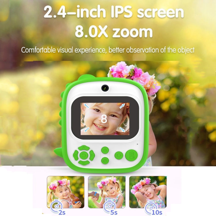 2.4 Inch 1080P HD Instant Printing Camera Children Thermal Printer With 32G TF Card(Green) - Children Cameras by buy2fix | Online Shopping UK | buy2fix