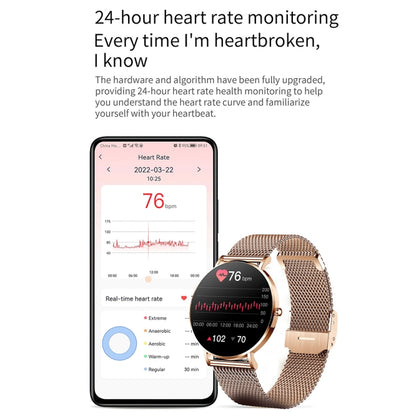 T8 1.3-inch Heart Rate/Blood Pressure/Blood Oxygen Monitoring Bluetooth Smart Watch, Color: Gold - Smart Watches by buy2fix | Online Shopping UK | buy2fix