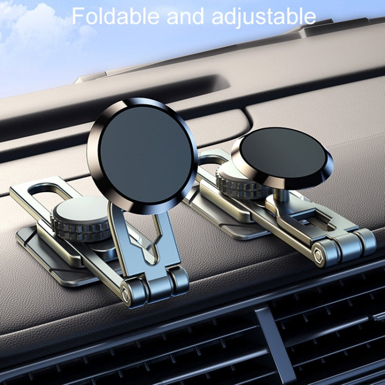 D31 Foldable Suspension Car Phone Holder Magnetic Slide Type Metal Navigation Stand - Car Holders by buy2fix | Online Shopping UK | buy2fix