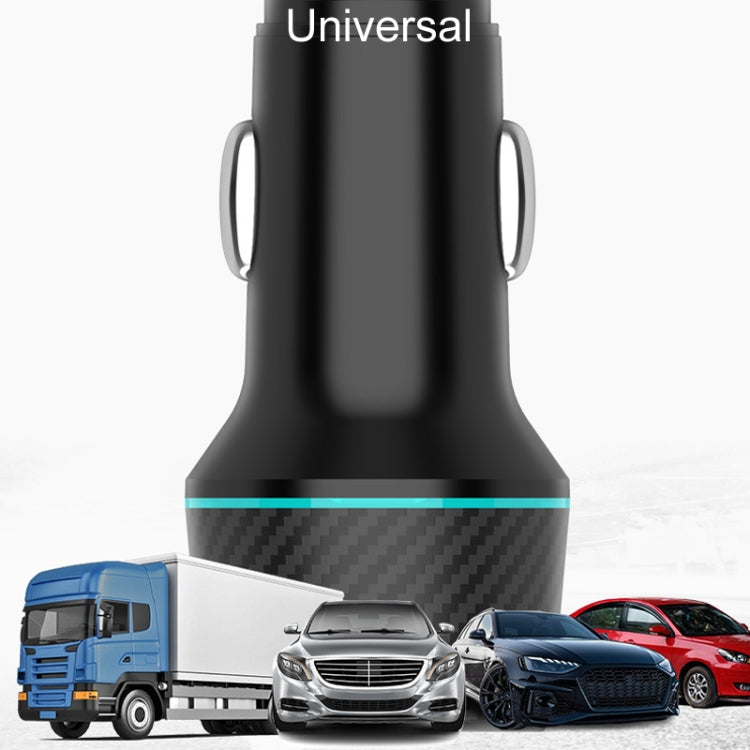 QIAKEY Dual Fast Charging Charger One To Two Cigarette Lighter, Size: TH219 48W(Black) - Car Charger by QIAKEY | Online Shopping UK | buy2fix