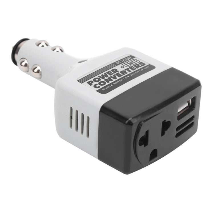 12V/24V To 220V Auto Car Power Converter Adapter With USB Charging Port - Others by buy2fix | Online Shopping UK | buy2fix