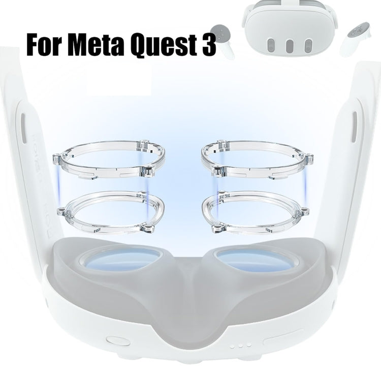 For Meta Quest 3 VR Magnetic Eyeglasses Frame, Spec: Anti Blue Light Lens+Frame Transparent - VR Accessories by buy2fix | Online Shopping UK | buy2fix