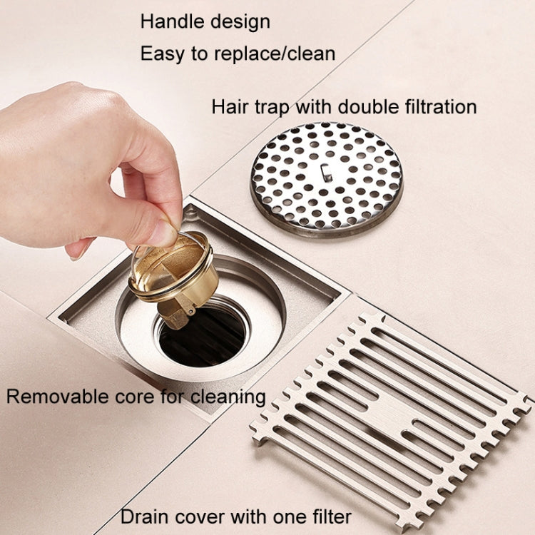 All Copper Brushed Anti-Odor Floor Drain Gravity Copper Core Bathroom Floor Drain, Specification: Sealed for Washing Machine - Drain Strainers by buy2fix | Online Shopping UK | buy2fix