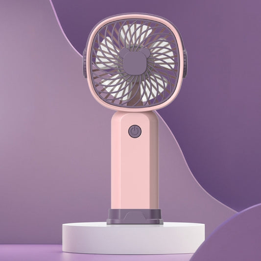 Handheld Portable Mini Multifunctional Fan With Phone Holder Function, Color: Pink Purple with Battery - Electric Fans by buy2fix | Online Shopping UK | buy2fix