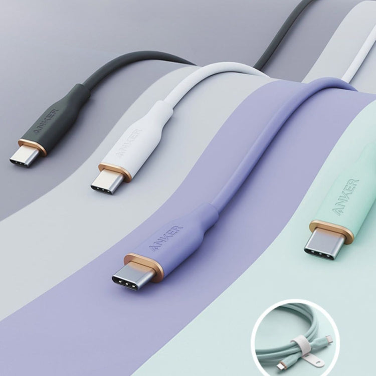 ANKER A8553 Powerline III 1.8m Skin Friendly Dual Type-C Data Cable PD100W Fast Charging Cable(Mint Green) - USB-C & Type-C Cable by ANKER | Online Shopping UK | buy2fix