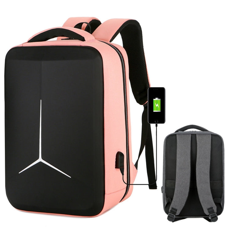 15 inch Large-Capacity Waterproof Business Commuter Laptop Backpack with USB Port(Simplified Pink) - Backpack by buy2fix | Online Shopping UK | buy2fix