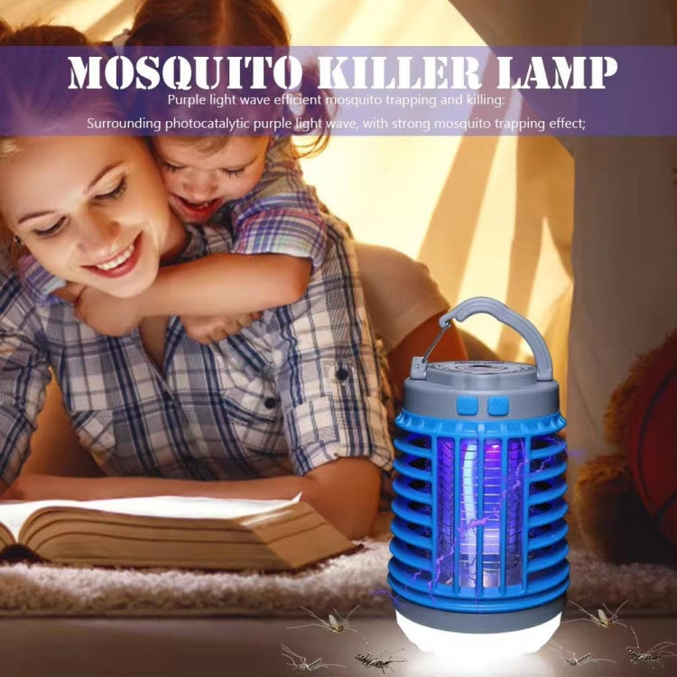 E-SMARTER W890-1 Solar LED Electric Shock Mosquito Light Outdoor USB Rechargeable Lighting Mosquito Trap(Orange) - Repellents by E-SMARTER | Online Shopping UK | buy2fix