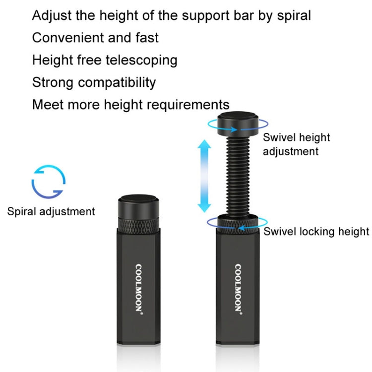 COOLMOON Graphics Card Stand Desktop Computer Graphics Card Vertical Top Support Bracket Screw Telescopic Support Rods, Adjustable Height: 2.8-5cm (Silver) - Caddies & Enclosures by COOLMOON | Online Shopping UK | buy2fix