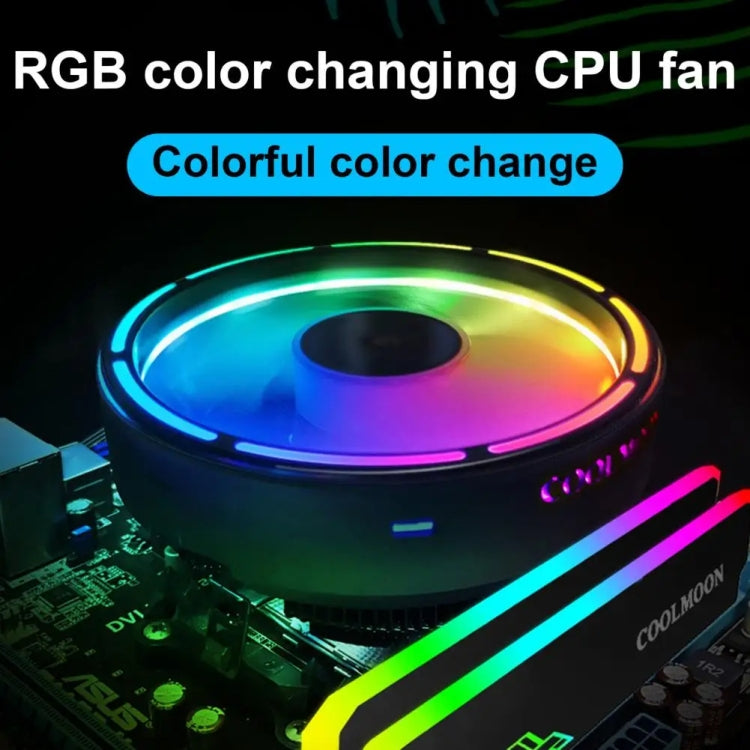 COOLMOON CPU Cooler Desktop Computer Auto Color Change Multi-Platform Mute Cooling Fan(Colorful Fine Aperture) - Fan Cooling by COOLMOON | Online Shopping UK | buy2fix