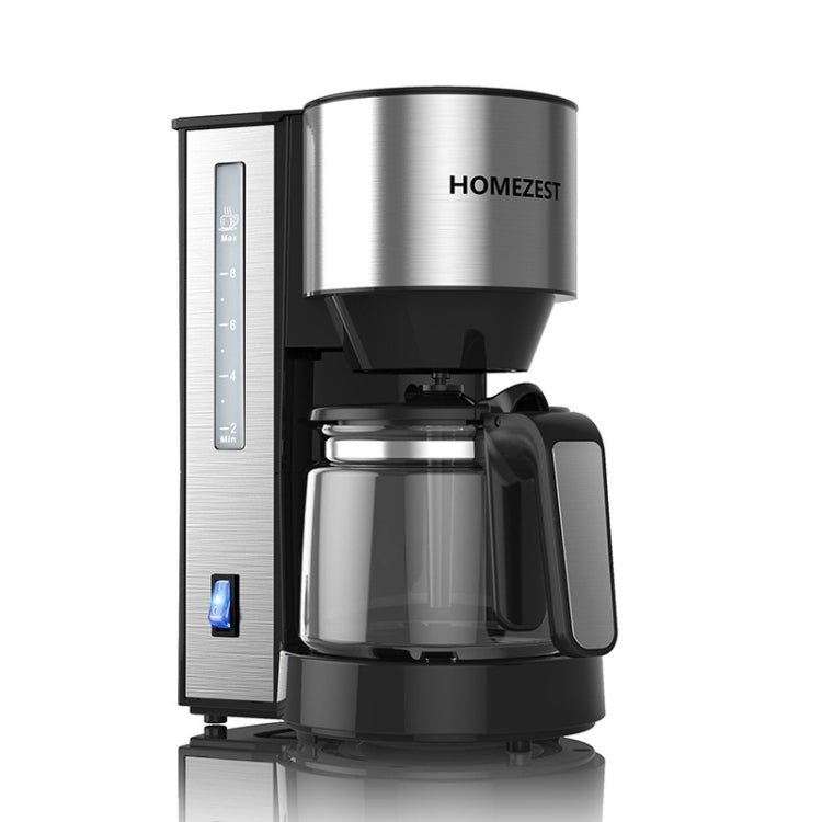 HOMEZEST 750W Drip Coffee Maker and Tea Brewer Stainless Steel Panel with 1.25L Glass Carafe, 12-Cup Large Capacity(Black UK Plug) - Coffee Tools by HOMEZEST | Online Shopping UK | buy2fix