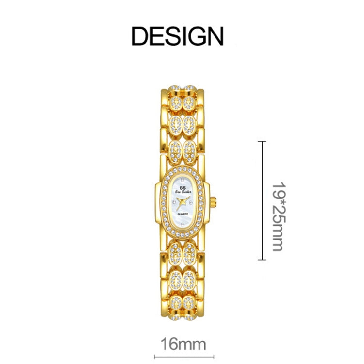 BS Bee Sister Stainless Steel Ladies Bracelet Watch Diamond Wristwatch(Golden Silver) - Metal Strap Watches by BS Bee Sister | Online Shopping UK | buy2fix