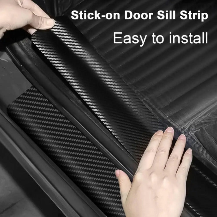 4pcs/Set Car Door Sill Strip PVC Anti-scratch Anti-dirt Protective Film(Carbon Fiber Black) - Auto Film by buy2fix | Online Shopping UK | buy2fix
