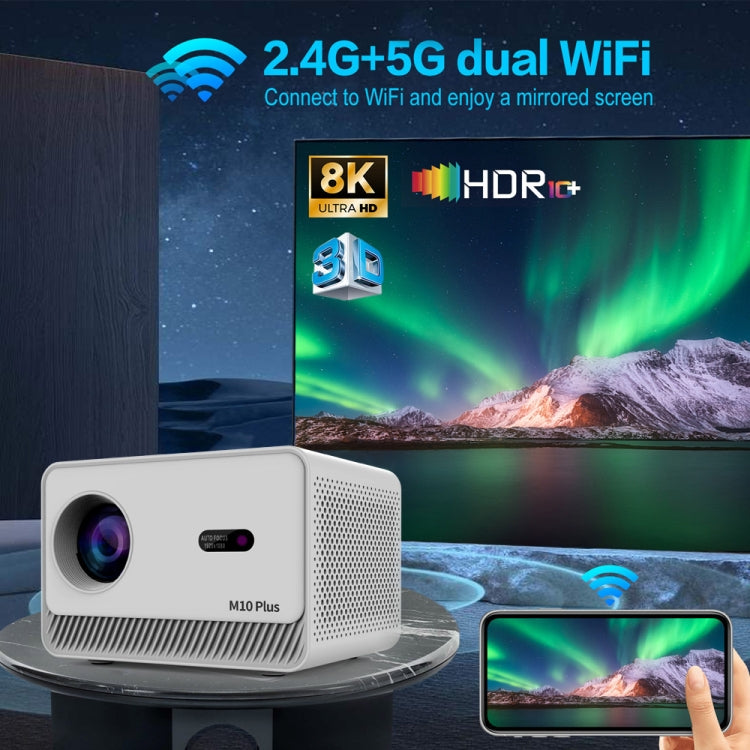 M10 Plus 1280x720P Projector 2.4G / 5G WIFI Bluetooth 5.2 Android 11 System Home Cinema US Plug - Mini Projector by buy2fix | Online Shopping UK | buy2fix