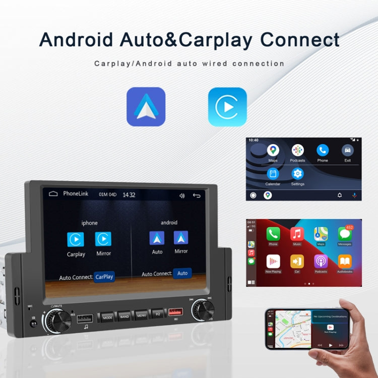 6.2 Inch MP5 Player Single Butt Universal Wired CarPlay Car Monitor, Model: Standard+12 Light Camera - Car MP3 & MP4 & MP5 by buy2fix | Online Shopping UK | buy2fix