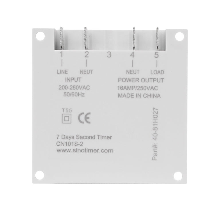 SINOTIMER CN101S-2 220V 1 Second Interval Digital LCD Timer Switch 7 Days Weekly Programmable Time Relay - Switch by SINOTIMER | Online Shopping UK | buy2fix