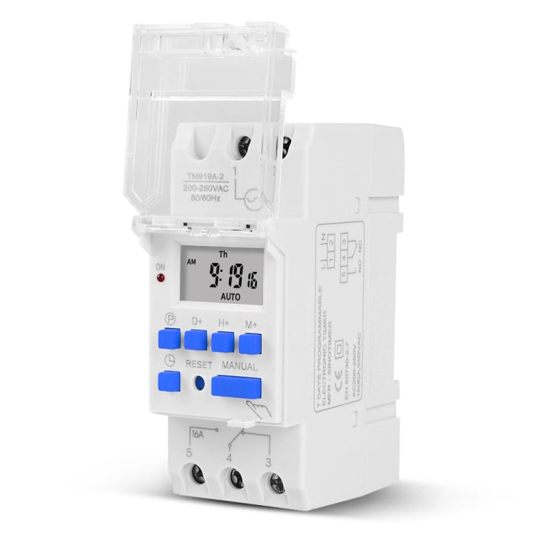 SINOTIMER TM919A-4 12V 16A Din Rail Mount Digital Timer Switch Microcomputer Weekly Programmable Time Relay Control - Switch by SINOTIMER | Online Shopping UK | buy2fix