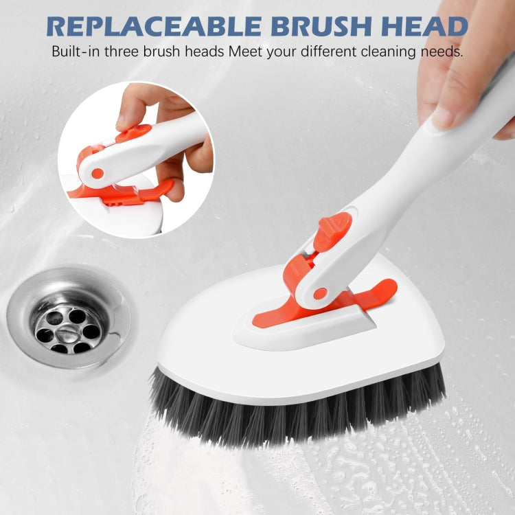 Shower Cleaning Brush With 52 Inch Adjustable Handle Tub Tile Scrubber Brush, Spec: Set 3 - Sponges, Cloths & Brushes by buy2fix | Online Shopping UK | buy2fix