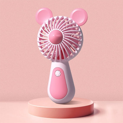 Cute Cartoon Handheld Small Fan Mini Portable USB Charging Fan, Size: Bear(Pink) - Electric Fans by buy2fix | Online Shopping UK | buy2fix