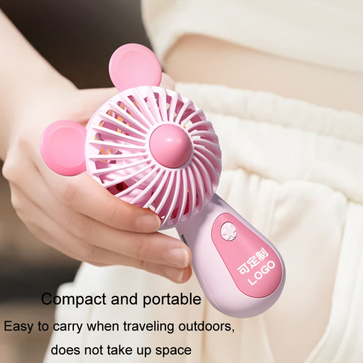 Cute Cartoon Handheld Small Fan Mini Portable USB Charging Fan, Size: Bear(Pink) - Electric Fans by buy2fix | Online Shopping UK | buy2fix