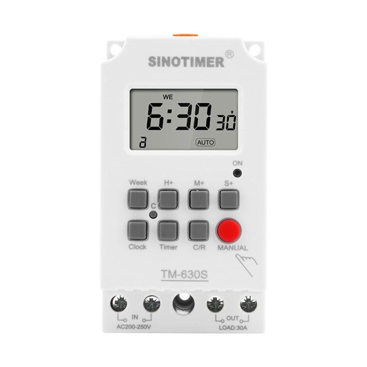 SINOTIMER TM630S-2 220V 30A Timer Switch 1 Second Interval Weekly Programmable Time Relay - Switch by SINOTIMER | Online Shopping UK | buy2fix