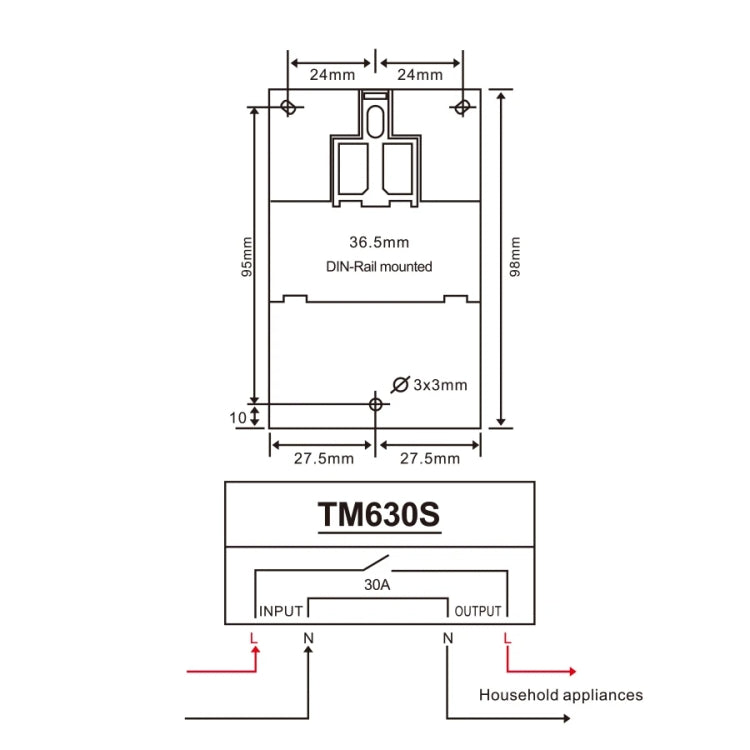 SINOTIMER TM630S-2 220V 30A Timer Switch 1 Second Interval Weekly Programmable Time Relay - Switch by SINOTIMER | Online Shopping UK | buy2fix