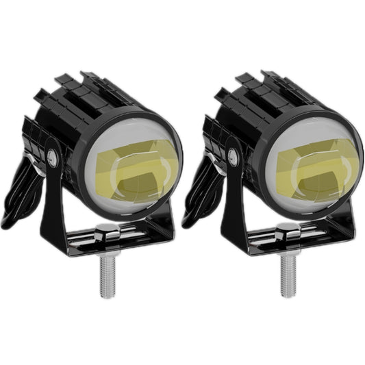 1pair 12V-85V Motorcycle Headlights Dual-color Automotive LED Working Headlights, Color: White + White Light Without Flashing - Work Lights by buy2fix | Online Shopping UK | buy2fix