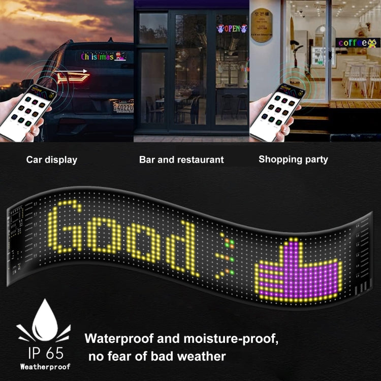 12x59.5cm（16 x 96 LEDs） Car Flexible Display Advertising Screen APP Bluetooth Smart Screen - Car Monitor by buy2fix | Online Shopping UK | buy2fix